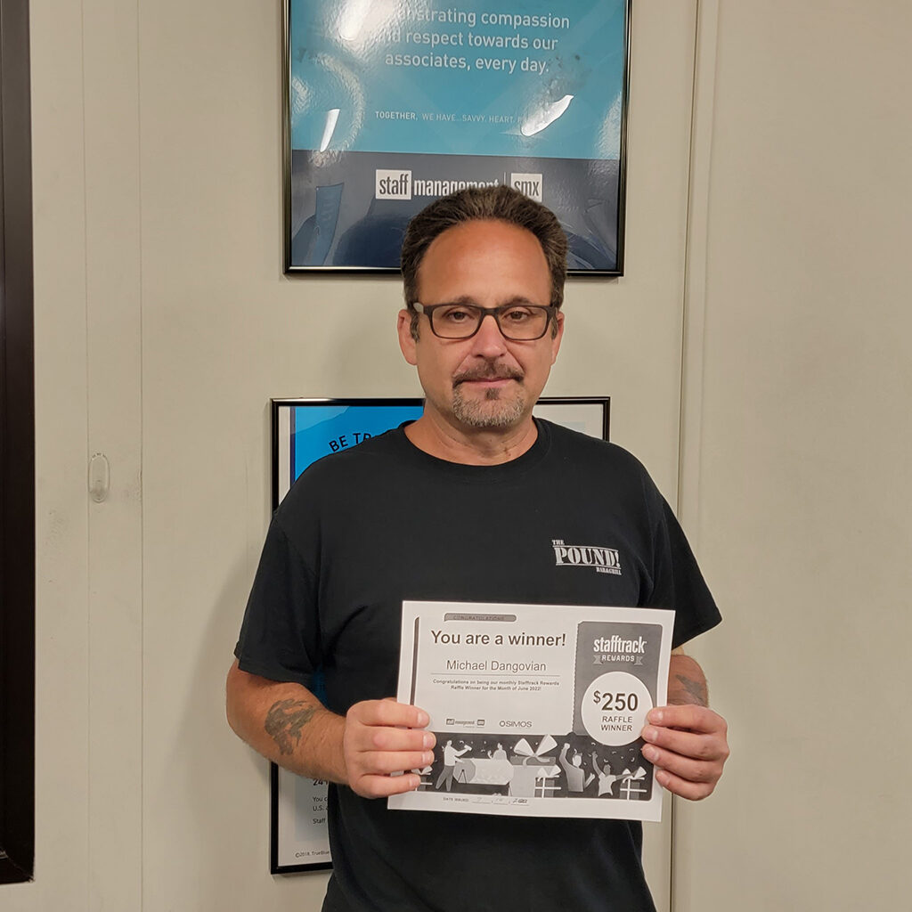 Mike D stafftrack app raffle winner